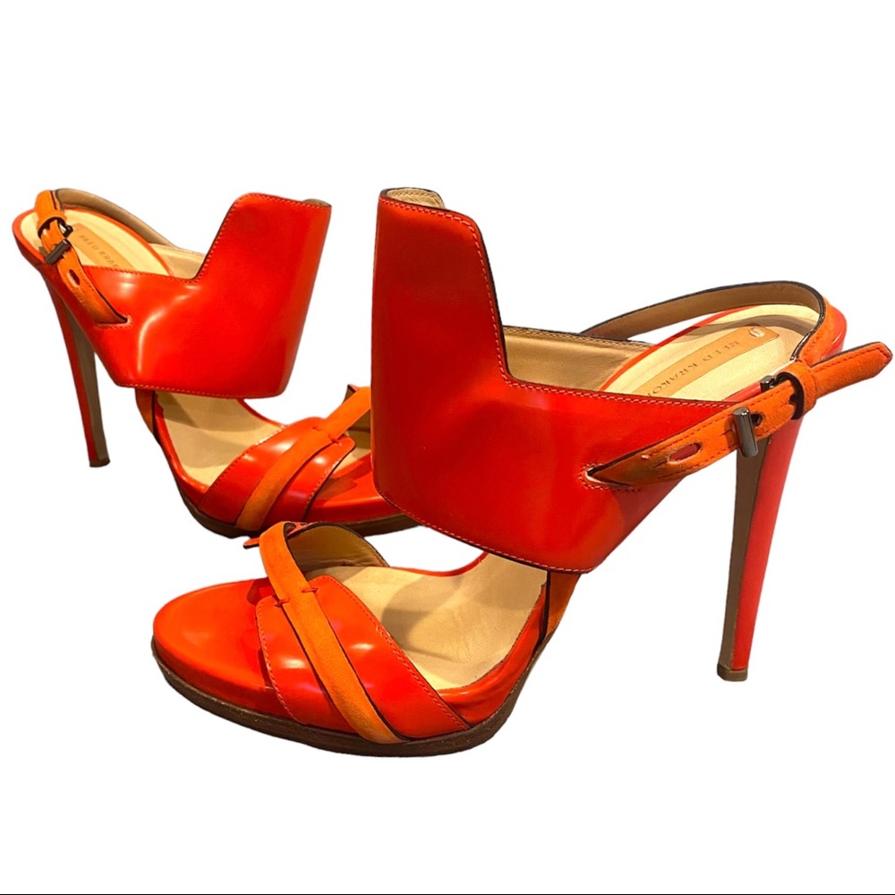 Reed Krakoff Solar Sandal Orange Stilettos Slingbacks Heels Pumps Sandals Sz 6.5 - Picture 7 of 7